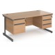 Harlow Straight Desk with Two and Three Drawer Pedestals